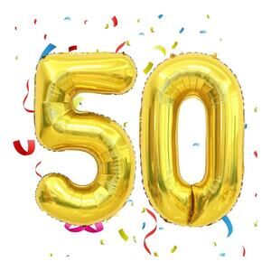 "50" Gold Balloons